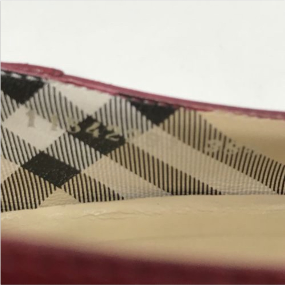 BURBERRY Red Block Kitten Heels Slip On Shoes 38.5 - Picture 8 of 8
